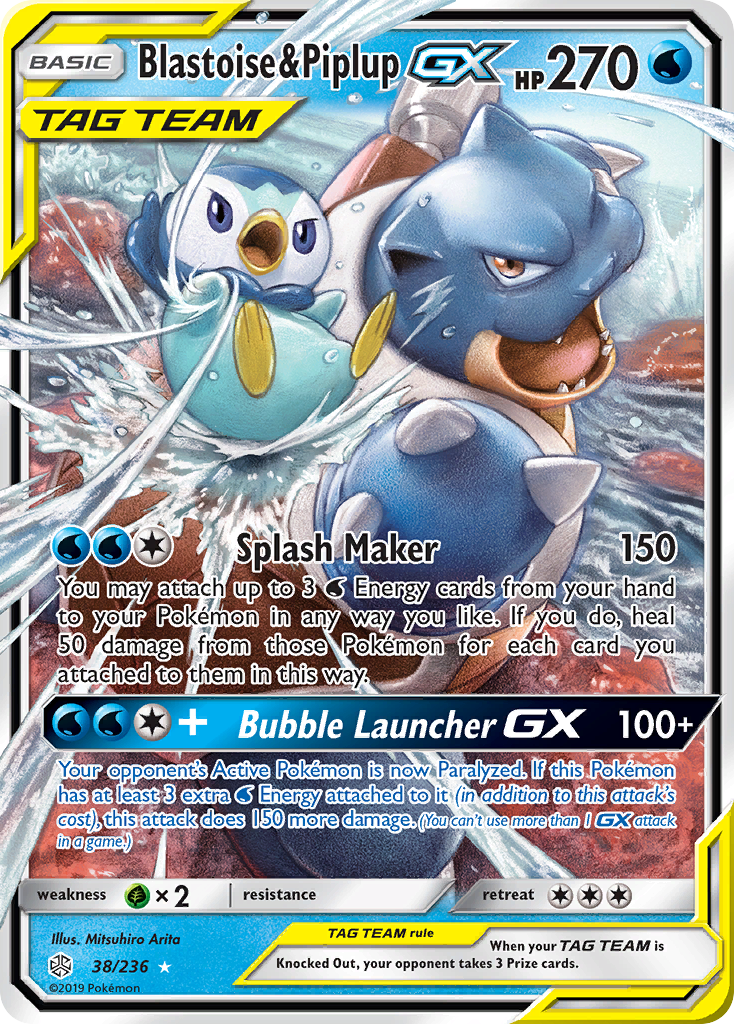 Blastoise & Piplup GX (38/236) [Sun & Moon: Cosmic Eclipse] | Gam3 Escape