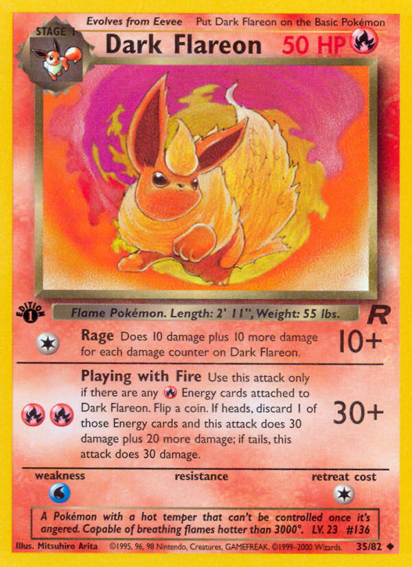 Dark Flareon (35/82) [Team Rocket 1st Edition] | Gam3 Escape