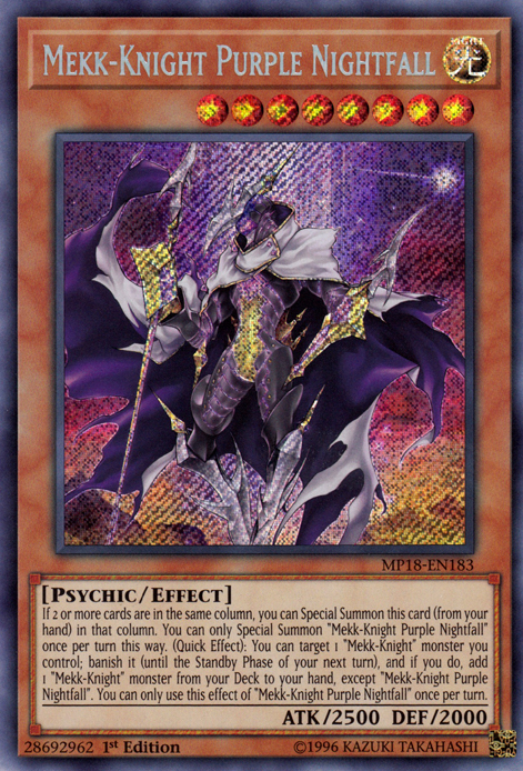 Mekk-Knight Purple Nightfall [MP18-EN183] Secret Rare | Gam3 Escape