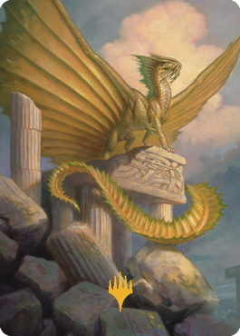 Ancient Gold Dragon Art Card (05) (Gold-Stamped Signature) [Commander Legends: Battle for Baldur's Gate Art Series] | Gam3 Escape