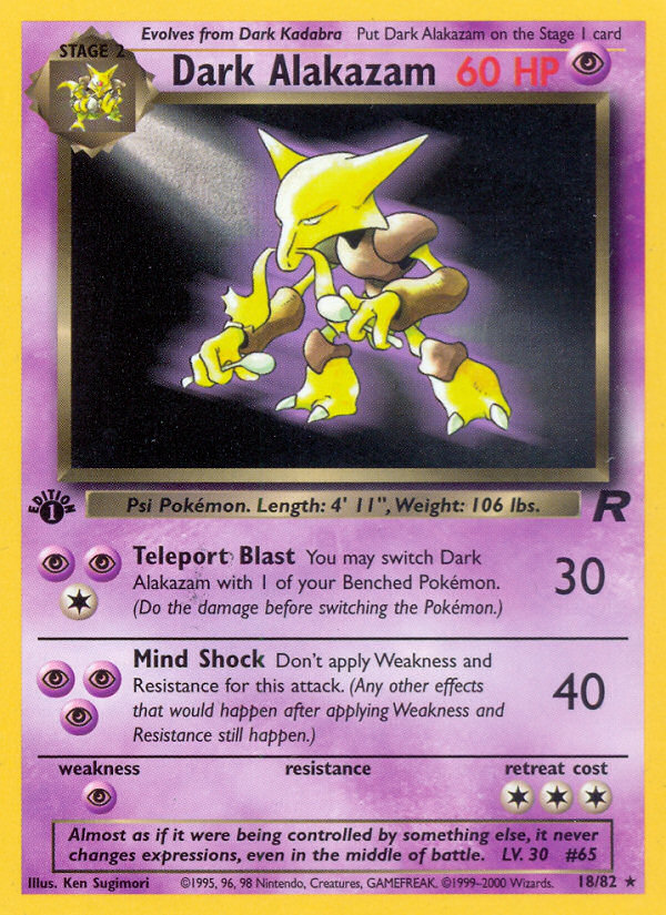 Dark Alakazam (18/82) [Team Rocket 1st Edition] | Gam3 Escape