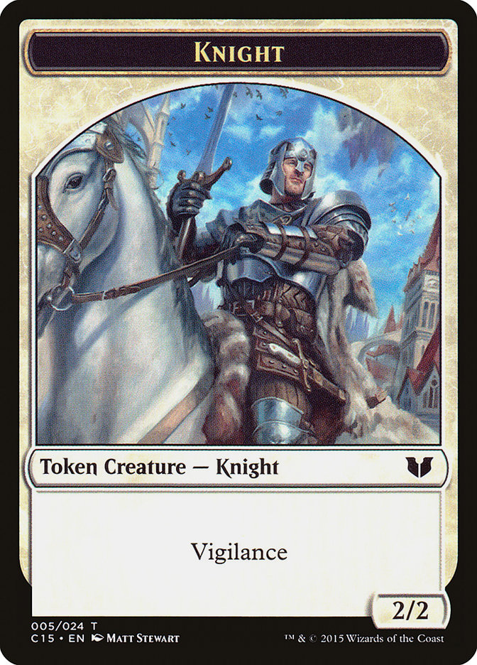 Gold // Knight (005) Double-Sided Token [Commander 2015 Tokens] | Gam3 Escape