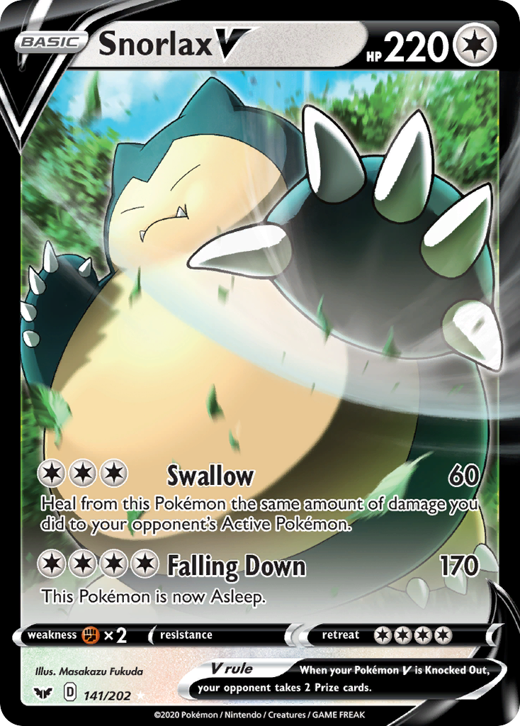 Snorlax V (141/202) (Oversized) [Sword & Shield: Base Set] | Gam3 Escape