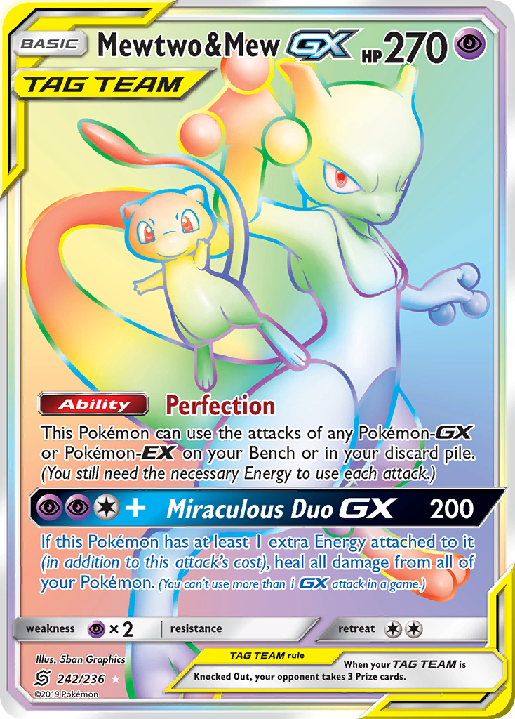 Mewtwo & Mew GX (242/236) [Sun & Moon: Unified Minds] | Gam3 Escape