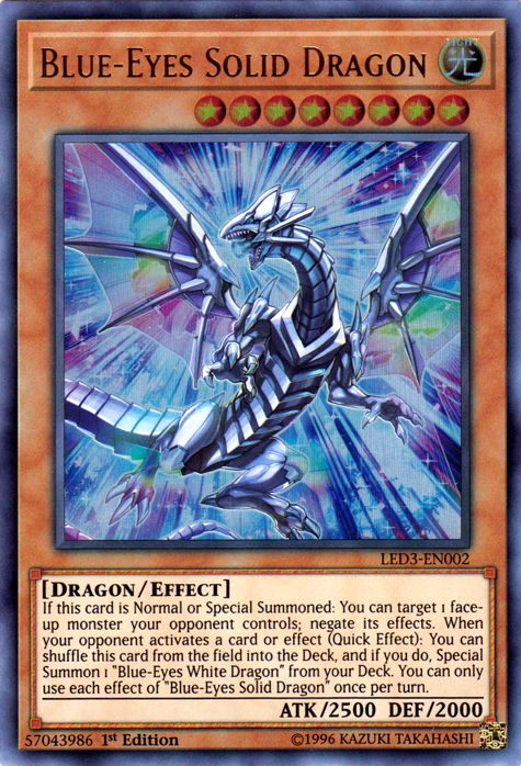 Blue-Eyes Solid Dragon [LED3-EN002] Ultra Rare | Gam3 Escape