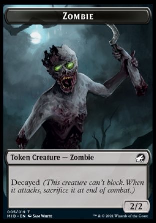 Zombie (005) // Bird Double-sided Token [Innistrad: Midnight Hunt Tokens] | Gam3 Escape