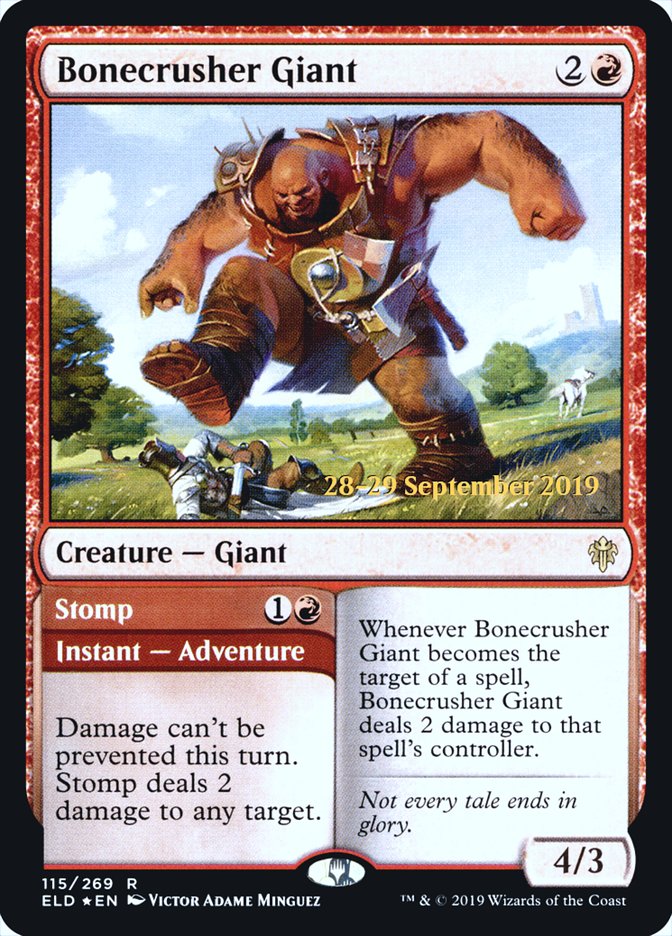 Bonecrusher Giant // Stomp  [Throne of Eldraine Prerelease Promos] | Gam3 Escape