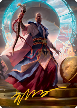 Teferi, Who Slows the Sunset Art Card (Gold-Stamped Signature) [Innistrad: Midnight Hunt Art Series] | Gam3 Escape