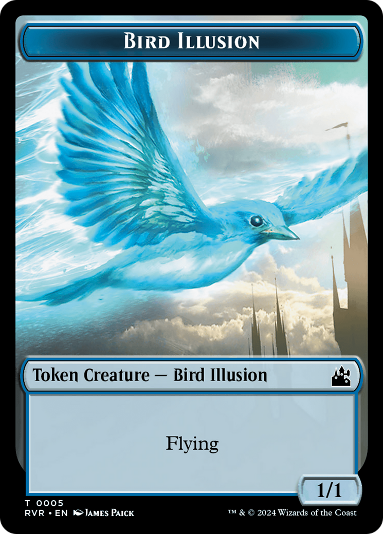 Bird // Bird Illusion Double-Sided Token [Ravnica Remastered Tokens] | Gam3 Escape