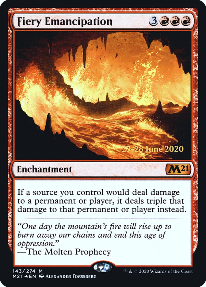 Fiery Emancipation  [Core Set 2021 Prerelease Promos] | Gam3 Escape