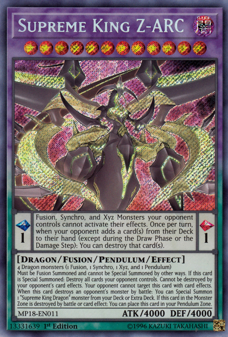 Supreme King Z-ARC [MP18-EN011] Secret Rare | Gam3 Escape