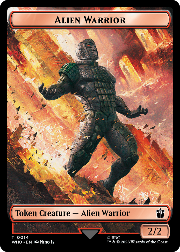 Alien Rhino // Alien Warrior Double-Sided Token [Doctor Who Tokens] | Gam3 Escape