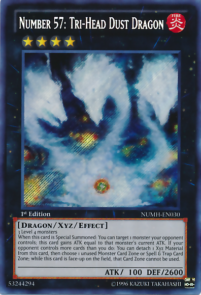 Number 57: Tri-Head Dust Dragon [NUMH-EN030] Secret Rare | Gam3 Escape