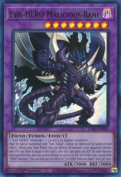 Evil HERO Malicious Bane [LDS3-EN033] Ultra Rare | Gam3 Escape