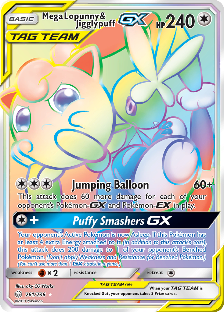 Mega Lopunny & Jigglypuff GX (261/236) [Sun & Moon: Cosmic Eclipse] | Gam3 Escape