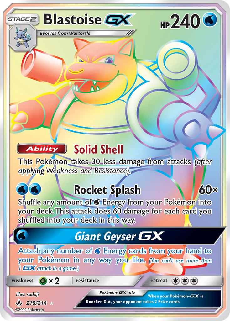 Blastoise GX (218/214) [Sun & Moon: Unbroken Bonds] | Gam3 Escape