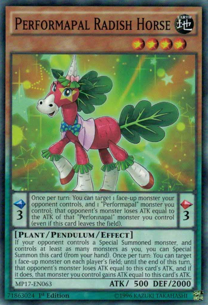 Performapal Radish Horse [MP17-EN063] Common | Gam3 Escape