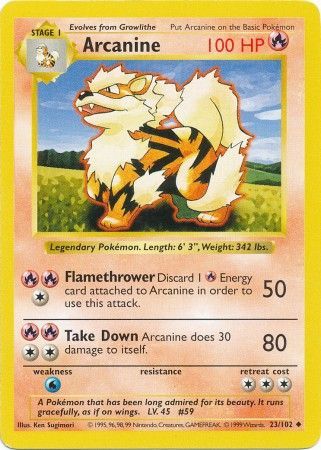 Arcanine (23/102) [Base Set Shadowless Unlimited] | Gam3 Escape