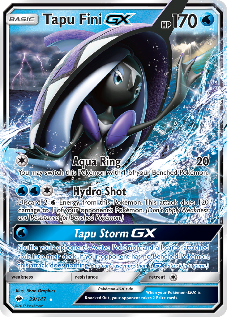 Tapu Fini GX (39/147) [Sun & Moon: Burning Shadows] | Gam3 Escape