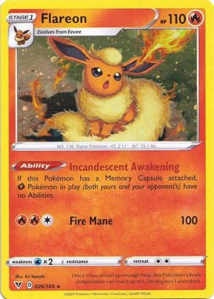 Flareon (026/185) (Cosmos Holo) [Sword & Shield: Vivid Voltage] | Gam3 Escape