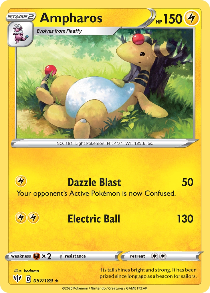 Ampharos (057/189) [Sword & Shield: Darkness Ablaze] | Gam3 Escape