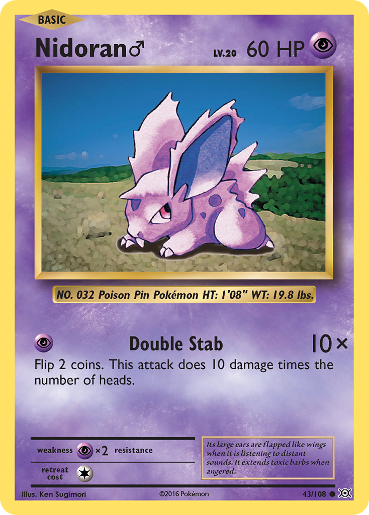 Nidoran (43/108) (Male) [XY: Evolutions] | Gam3 Escape