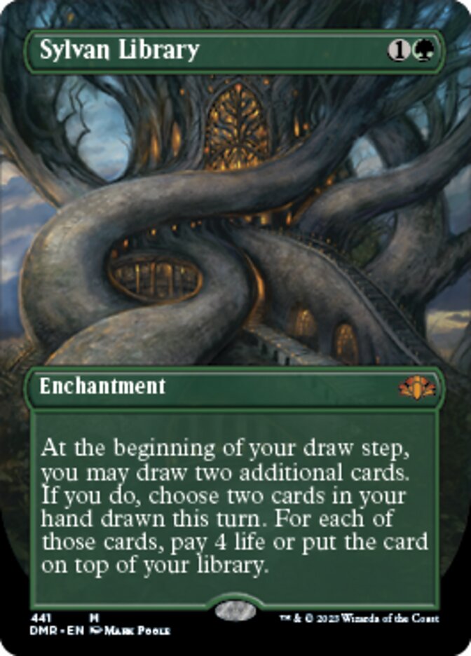 Sylvan Library (Borderless Alternate Art) [Dominaria Remastered] | Gam3 Escape