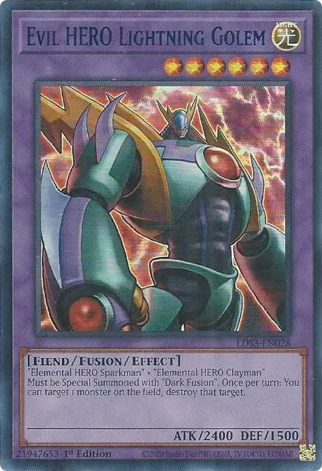 Evil HERO Lightning Golem (Blue) [LDS3-EN028] Ultra Rare | Gam3 Escape