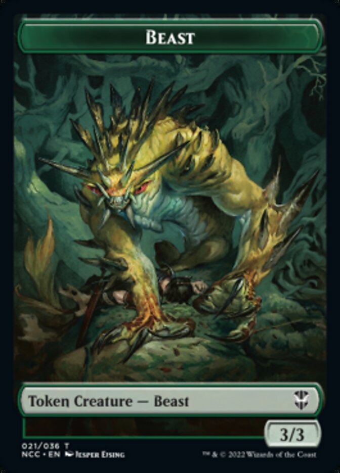 Beast // Saproling Double-sided Token [Streets of New Capenna Commander Tokens] | Gam3 Escape