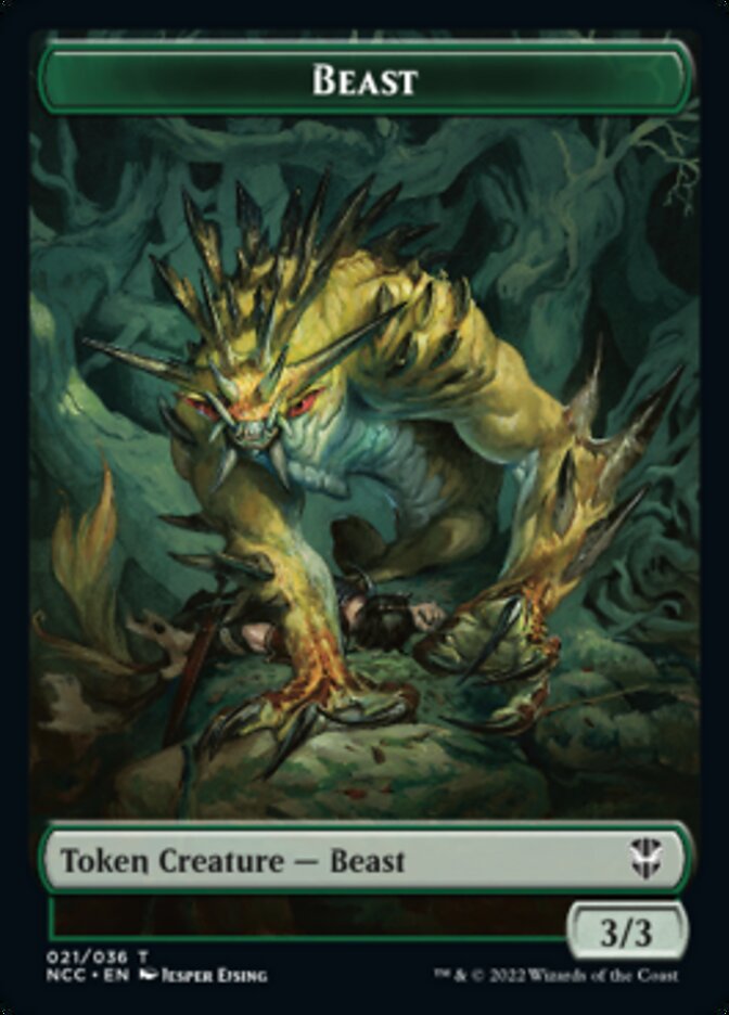 Plant // Beast Double-sided Token [Streets of New Capenna Commander Tokens] | Gam3 Escape