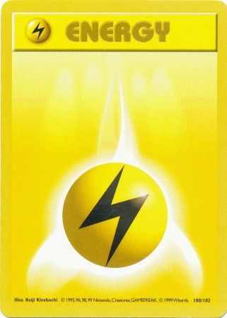 Lightning Energy (100/102) [Base Set Shadowless Unlimited] | Gam3 Escape