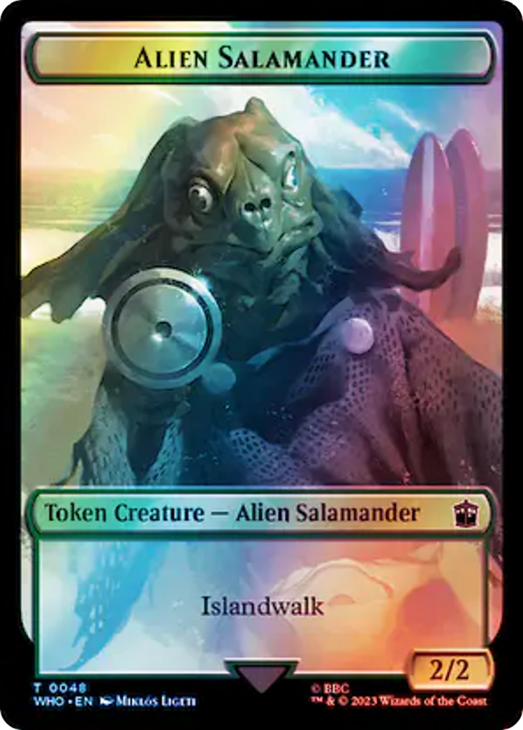 Dalek // Alien Salamander Double-Sided Token (Surge Foil) [Doctor Who Tokens] | Gam3 Escape