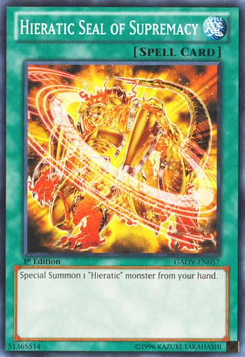 Hieratic Seal of Supremacy [GAOV-EN057] Common | Gam3 Escape