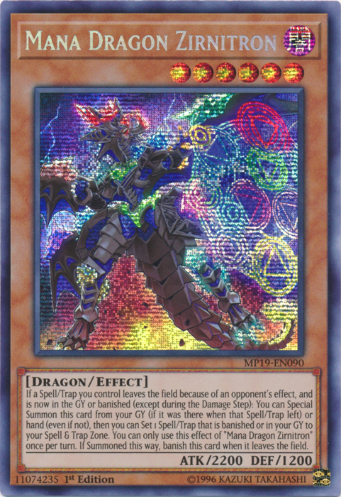 Mana Dragon Zirnitron [MP19-EN090] Prismatic Secret Rare | Gam3 Escape