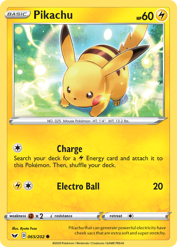 Pikachu (065/202) [Sword & Shield: Base Set] | Gam3 Escape