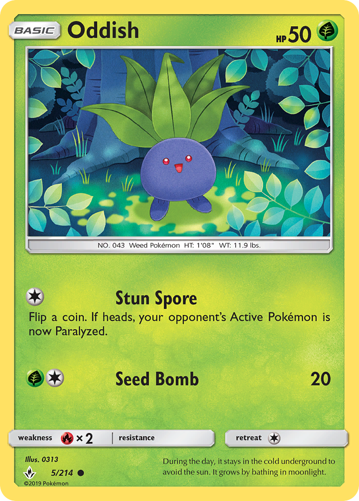 Oddish (5/214) [Sun & Moon: Unbroken Bonds] | Gam3 Escape