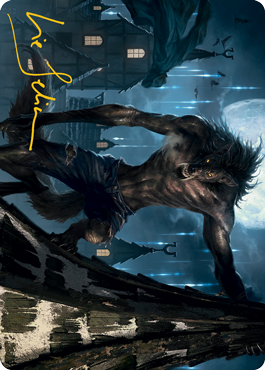 Stalking Predator Art Card (Gold-Stamped Signature) [Innistrad: Midnight Hunt Art Series] | Gam3 Escape