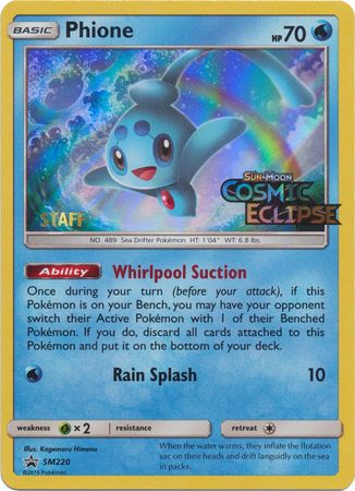 Phione (SM220) (Staff Prerelease Promo) [Sun & Moon: Black Star Promos] | Gam3 Escape