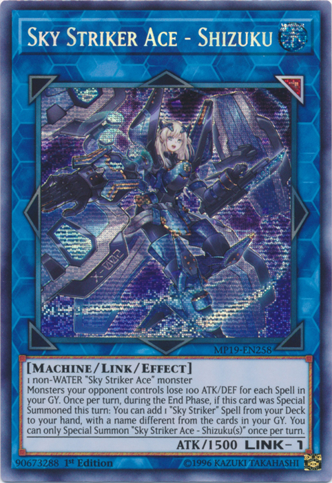 Sky Striker Ace - Shizuku [MP19-EN258] Prismatic Secret Rare | Gam3 Escape