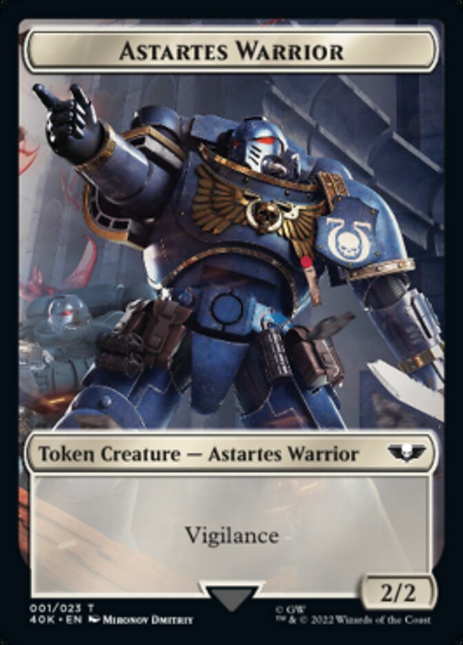 Astartes Warrior // Clue Double-sided Token (Surge Foil) [Universes Beyond: Warhammer 40,000 Tokens] | Gam3 Escape