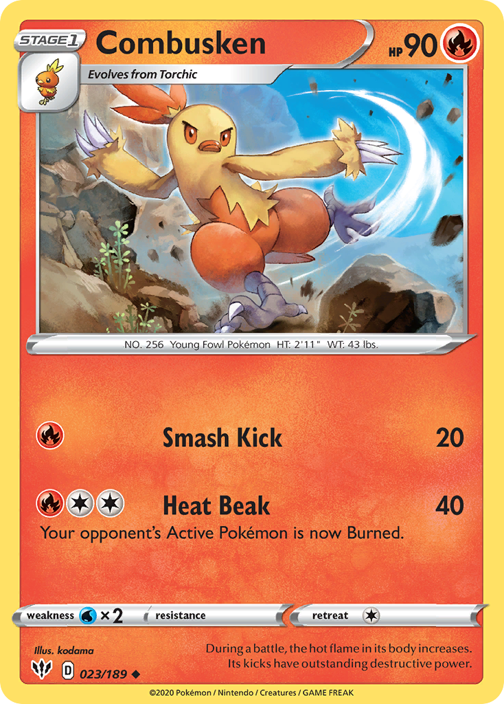 Combusken (023/189) [Sword & Shield: Darkness Ablaze] | Gam3 Escape