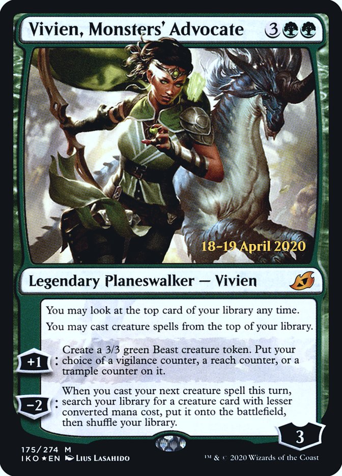 Vivien, Monsters' Advocate  [Ikoria: Lair of Behemoths Prerelease Promos] | Gam3 Escape