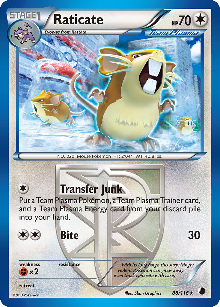 Raticate (88/116) [Black & White: Plasma Freeze] | Gam3 Escape