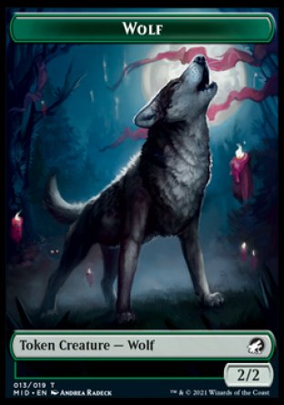 Wolf Token [Innistrad: Midnight Hunt Tokens] | Gam3 Escape