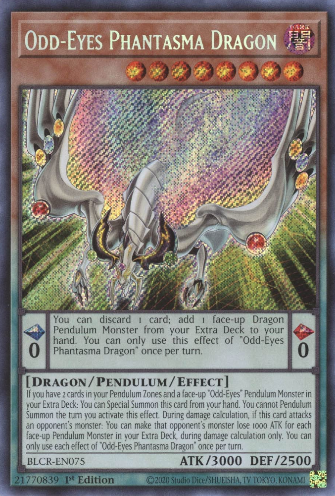 Odd-Eyes Phantasma Dragon [BLCR-EN075] Secret Rare | Gam3 Escape