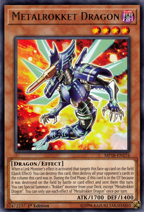 Metalrokket Dragon [MP18-EN176] Rare | Gam3 Escape