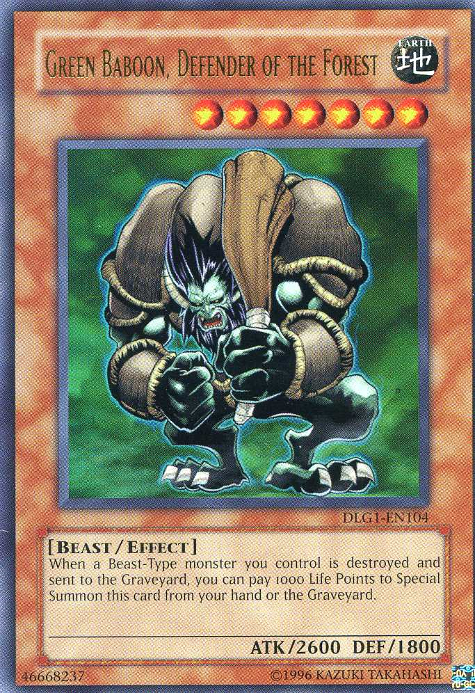 Green Baboon, Defender of the Forest [DLG1-EN104] Ultra Rare | Gam3 Escape