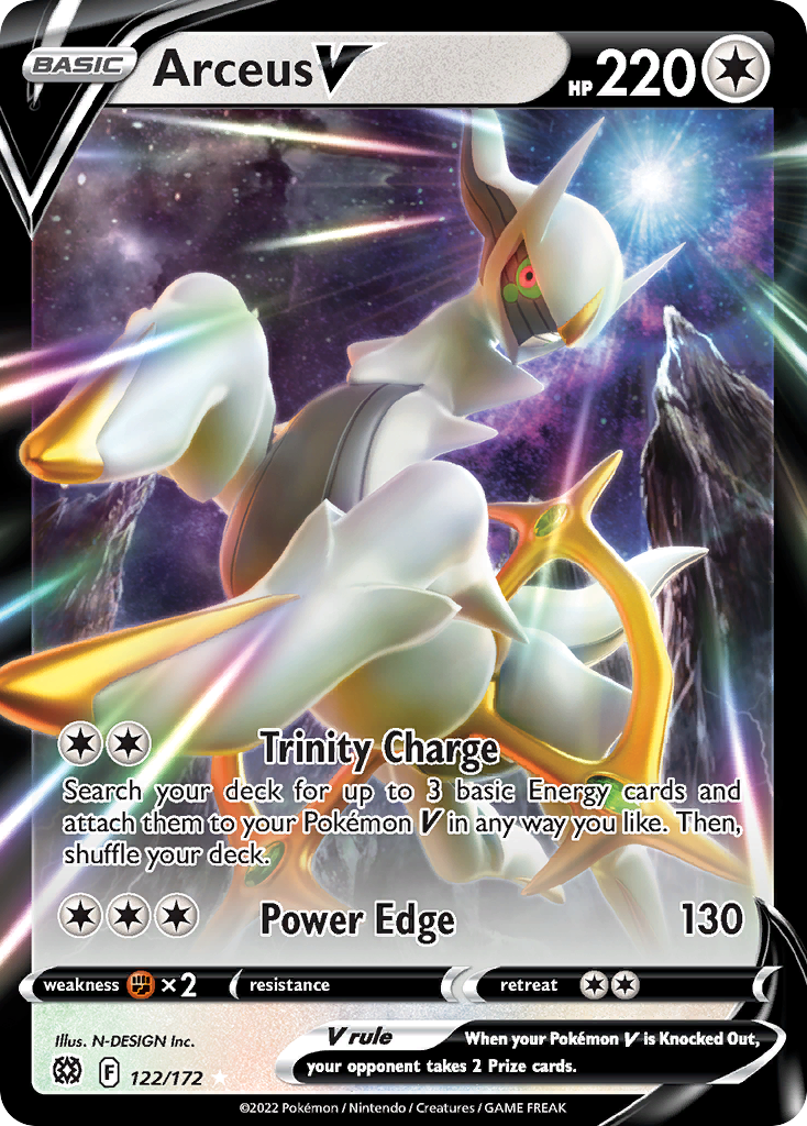 Arceus V (122/172) (Metal Card) [Sword & Shield: Brilliant Stars] | Gam3 Escape