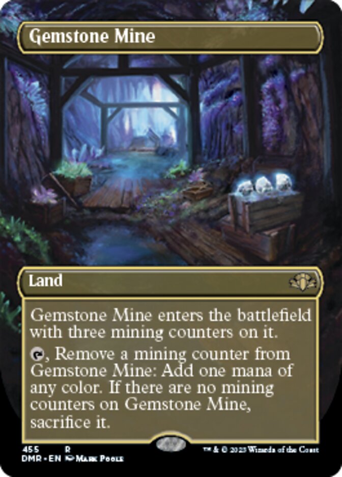 Gemstone Mine (Borderless Alternate Art) [Dominaria Remastered] | Gam3 Escape