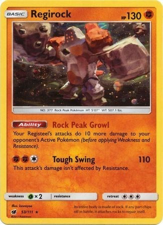 Regirock (53/111) (Cosmos Holo) [Sun & Moon: Crimson Invasion] | Gam3 Escape